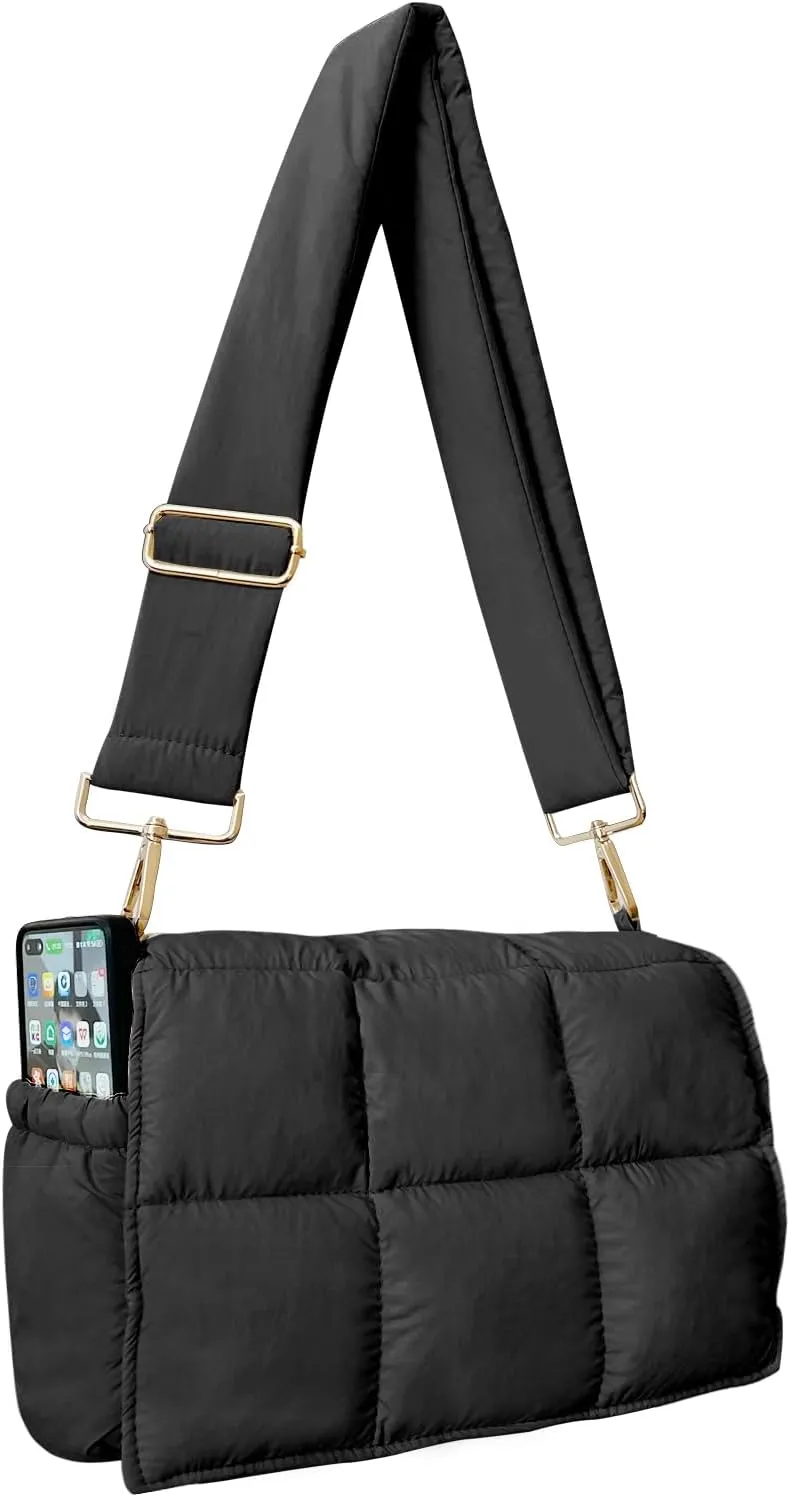 NAARIIAN Crossbody Bag for Women Quilted Puffer Purse Fashion Lightweight Travel Handbags Cute Small Shoulder Bag