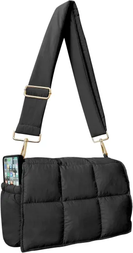 NAARIIAN Crossbody Bag for Women Quilted Puffer Purse Fashion Lightweight Travel Handbags Cute Small Shoulder Bag