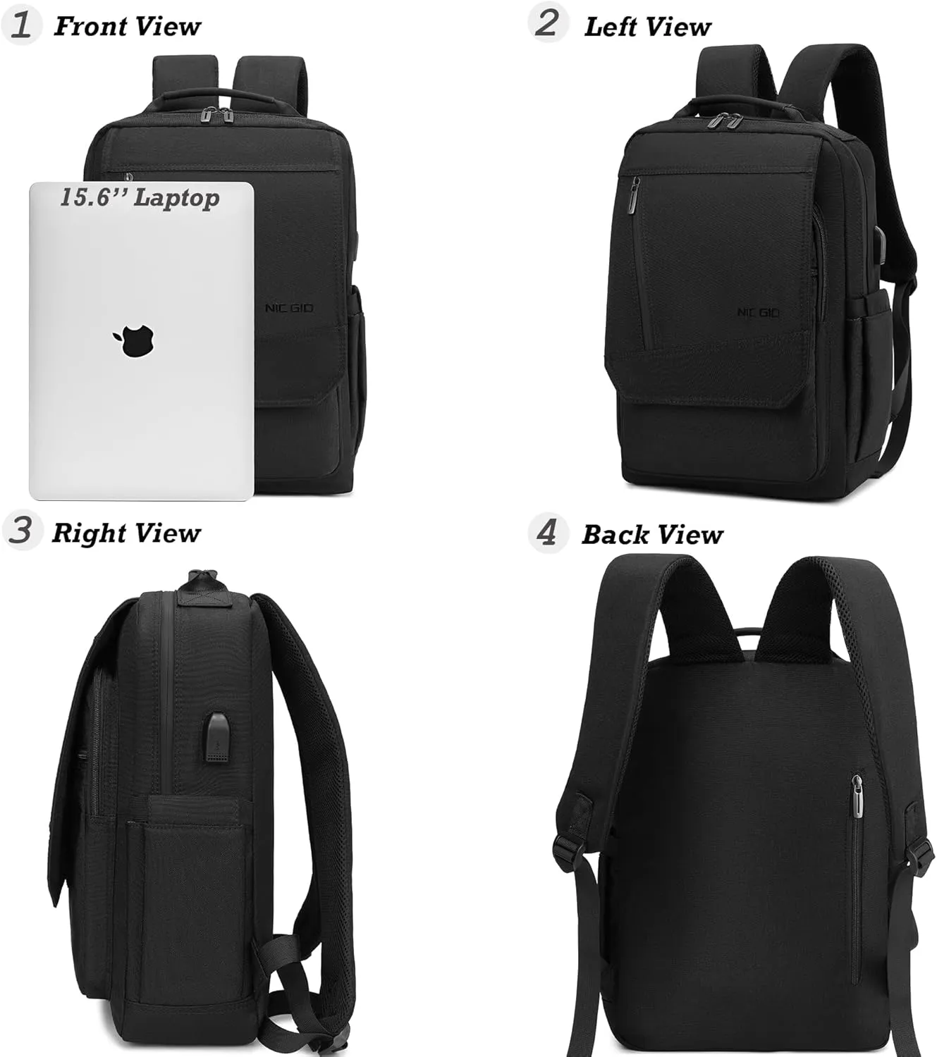 NICGID Sling Bags Chest Shoulder Backpacks, 13.3'' 14.1'' 15.6''Laptop Backpack Crossbody Messenger Bag Travel Outdoor
