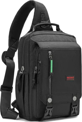 NICGID Sling Bags Chest Shoulder Backpacks, 13.3'' 14.1'' 15.6''Laptop Backpack Crossbody Messenger Bag Travel Outdoor