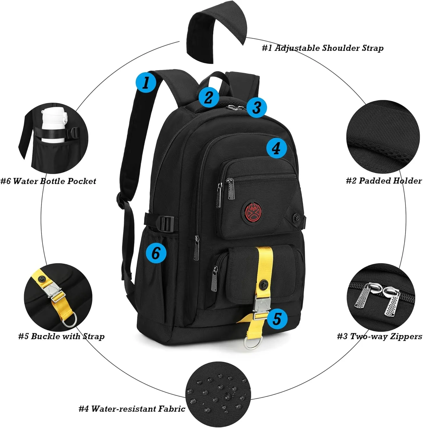 NICGID Sling Bags Chest Shoulder Backpacks, 13.3'' 14.1'' 15.6''Laptop Backpack Crossbody Messenger Bag Travel Outdoor
