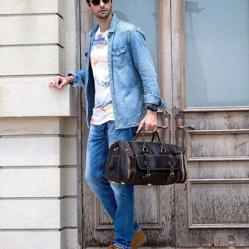 Norseman 100% Leather Weekender with shoe pocket