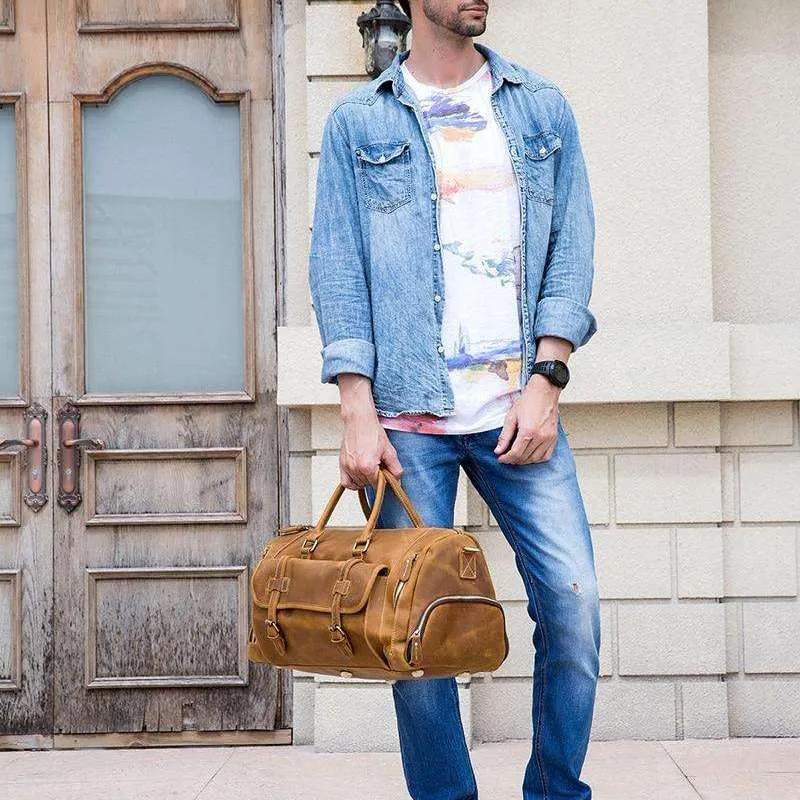 Norseman 100% Leather Weekender with shoe pocket