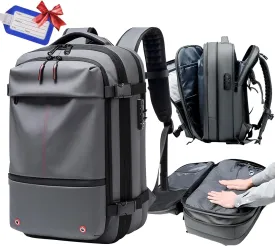 OKAERI. Extra Large Vacuum Carry on Travel Backpack Expandable System 60L Luggage Waterproof Airback Personal Item Flight Approved Compression bags Daypack Laptop Casual Women Men   Gift