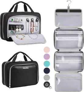 OlarHike Travel Toiletry Hanging Bag Waterproof Bags, Makeup, Toiletries, jewelry, Cruise Essentials 3 in 1 Packing Organizers, Travel-Sized Container, Medium Capacity for Men women (Black)