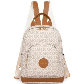 Organized Style Faux Leather Backpack with Multi-Compartment Design