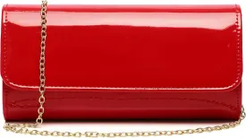 Patent Leather Envelope Clutch Purse Shiny Candy Foldover Clutch Evening Bag for Women