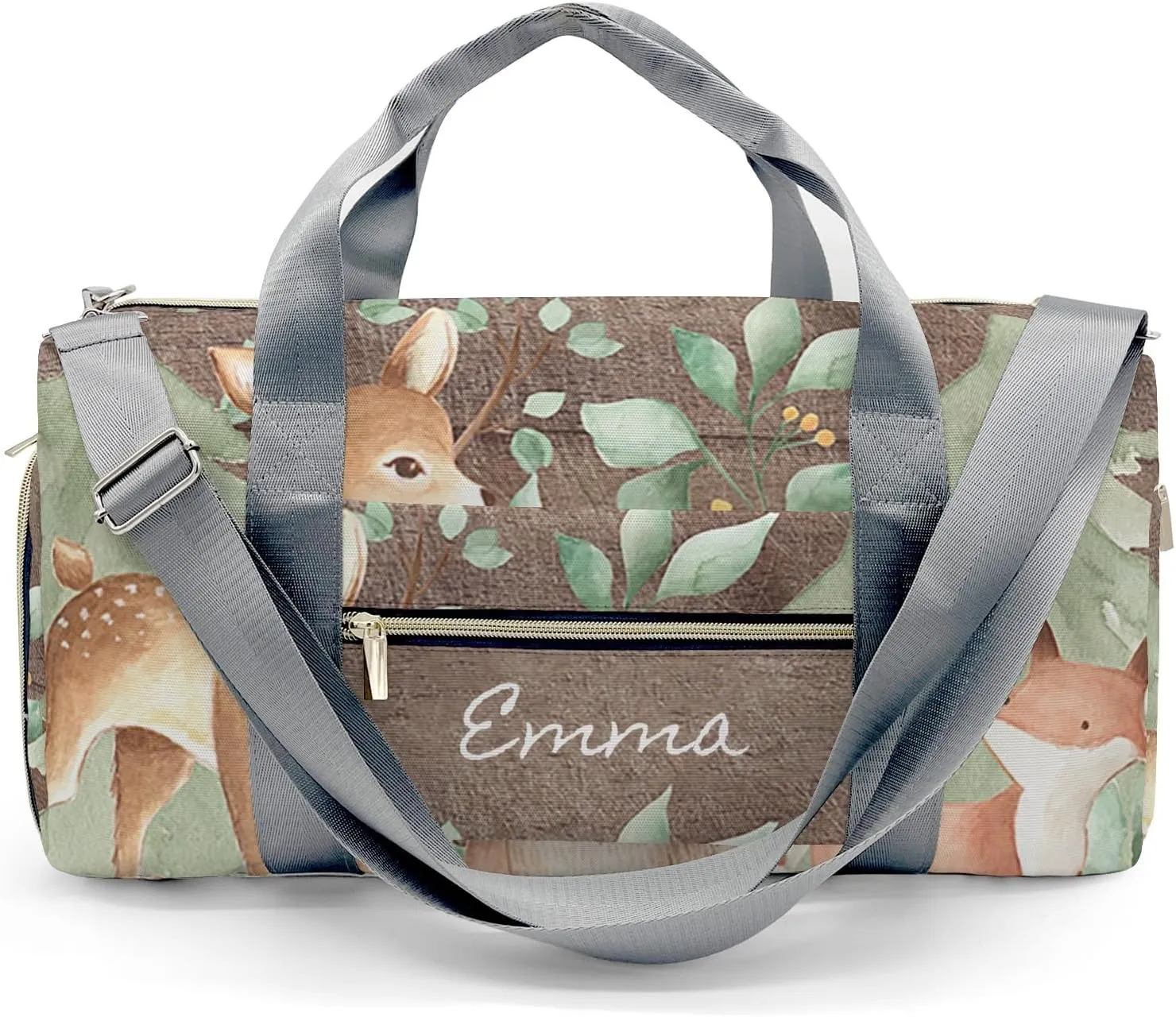 Personalized Duffel Bag Rustic Woodland Forest Animals Function Meets Fashion: Travel Bags for Fitness Journey