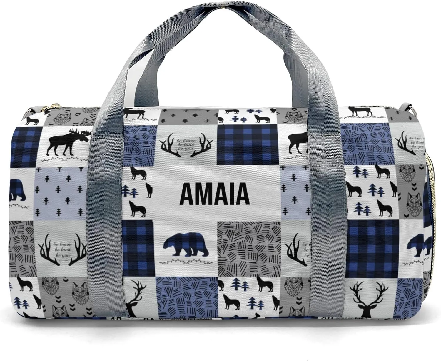 Personalized Duffel Bag Woodland Deer Bear Wolf Forest Function Meets Fashion: Travel Bags for Fitness Journey