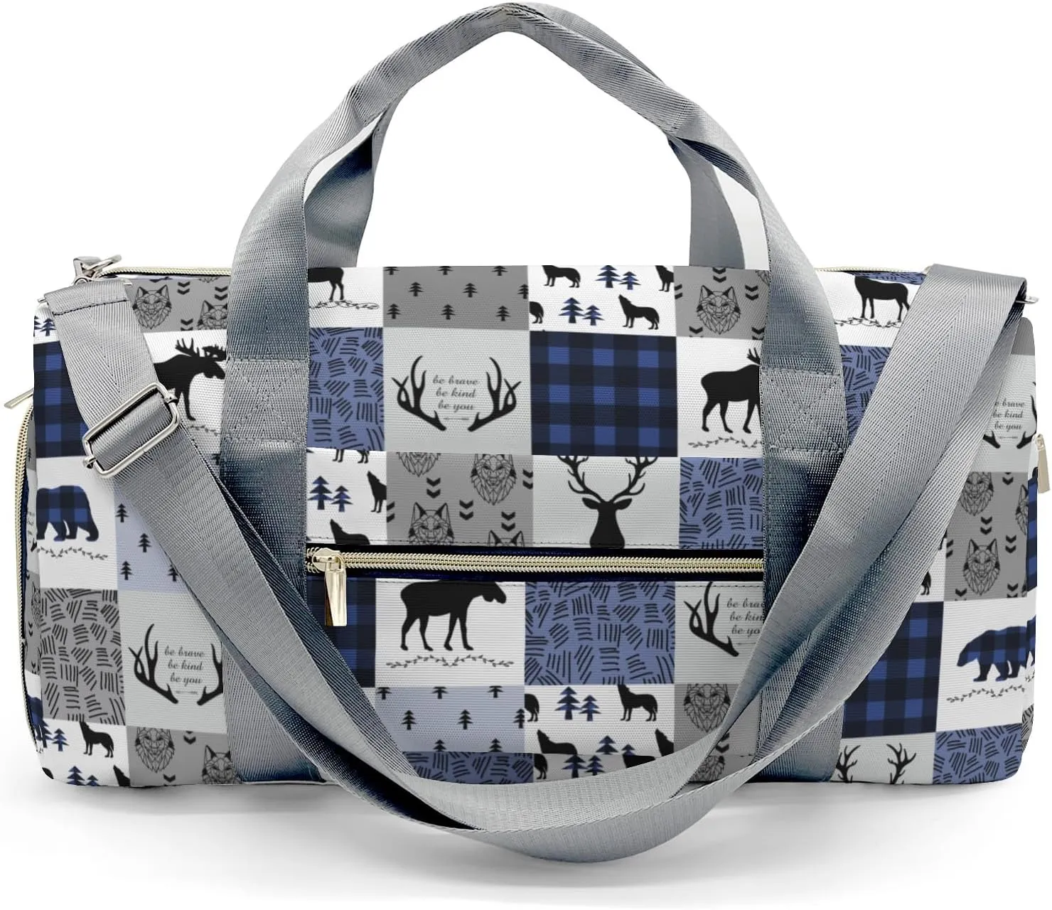 Personalized Duffel Bag Woodland Deer Bear Wolf Forest Function Meets Fashion: Travel Bags for Fitness Journey