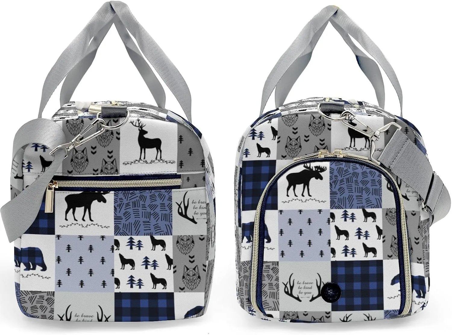 Personalized Duffel Bag Woodland Deer Bear Wolf Forest Function Meets Fashion: Travel Bags for Fitness Journey