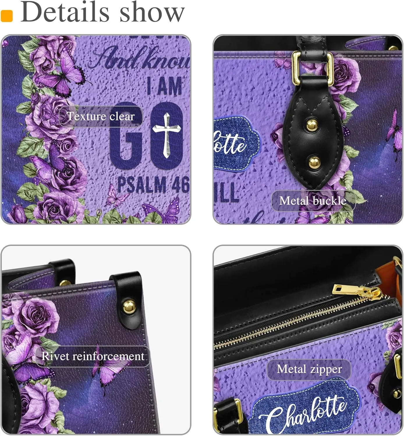 Personalized Leather Handbag for Women  Matching Purse and Wallet Set  Custom Name Church Bags, Mother's Day Gift
