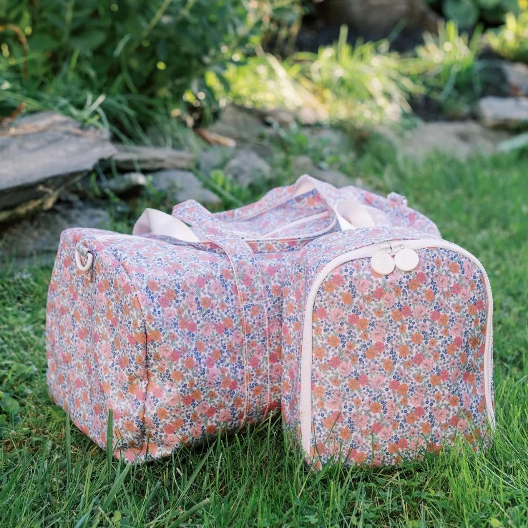 Personalized Nylon Garden Floral Duffel Weekender