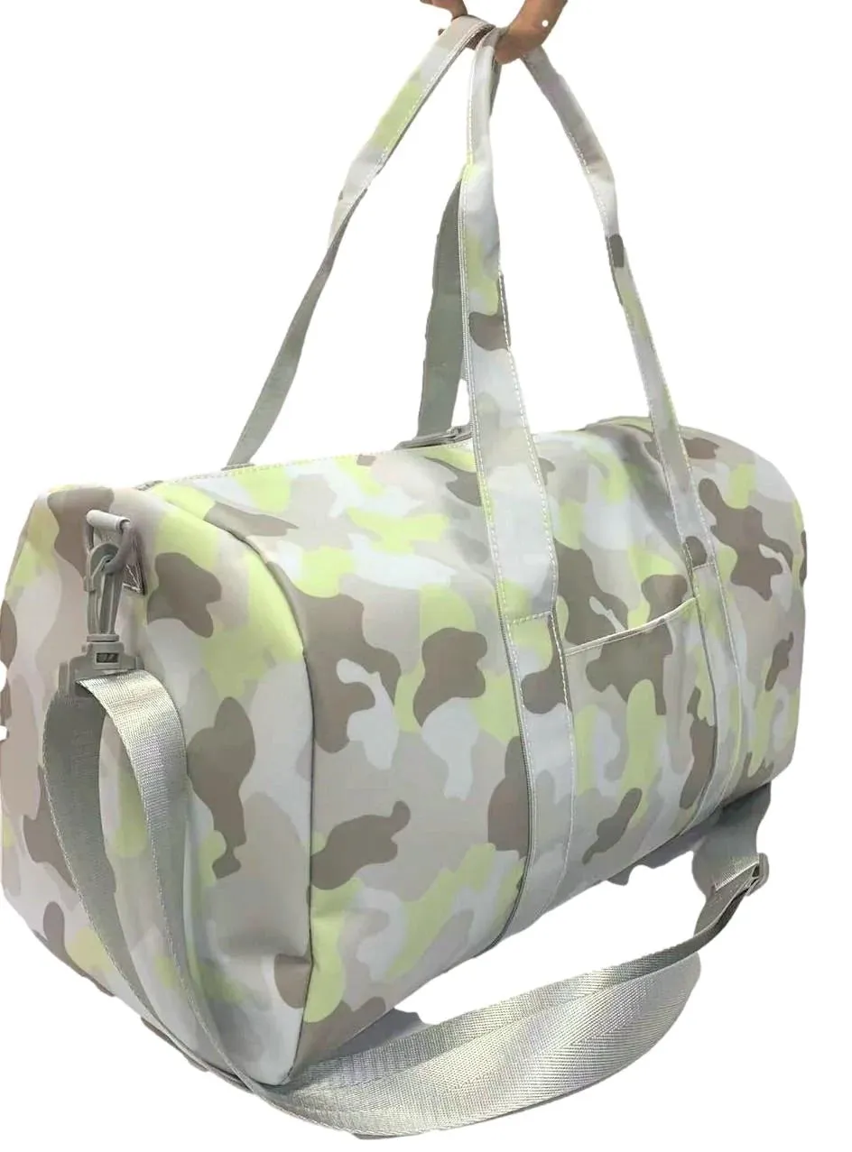 Personalized Nylon Green Camo Duffel Weekender