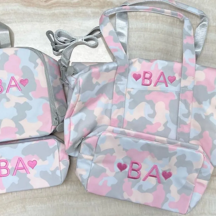 Personalized Nylon Pink Camo Duffel Weekender