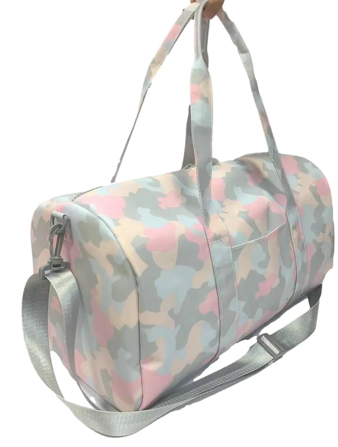Personalized Nylon Pink Camo Duffel Weekender