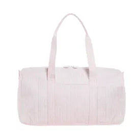 Personalized Nylon Stripe Pink Duffel Weekender