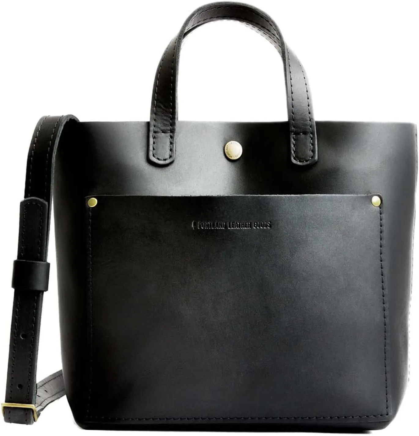 Portland Leather Goods Mini Snap Crossbody Tote Bag for Women  Handmade, Snap Closure, Durable & Unlined  Outside Pocket