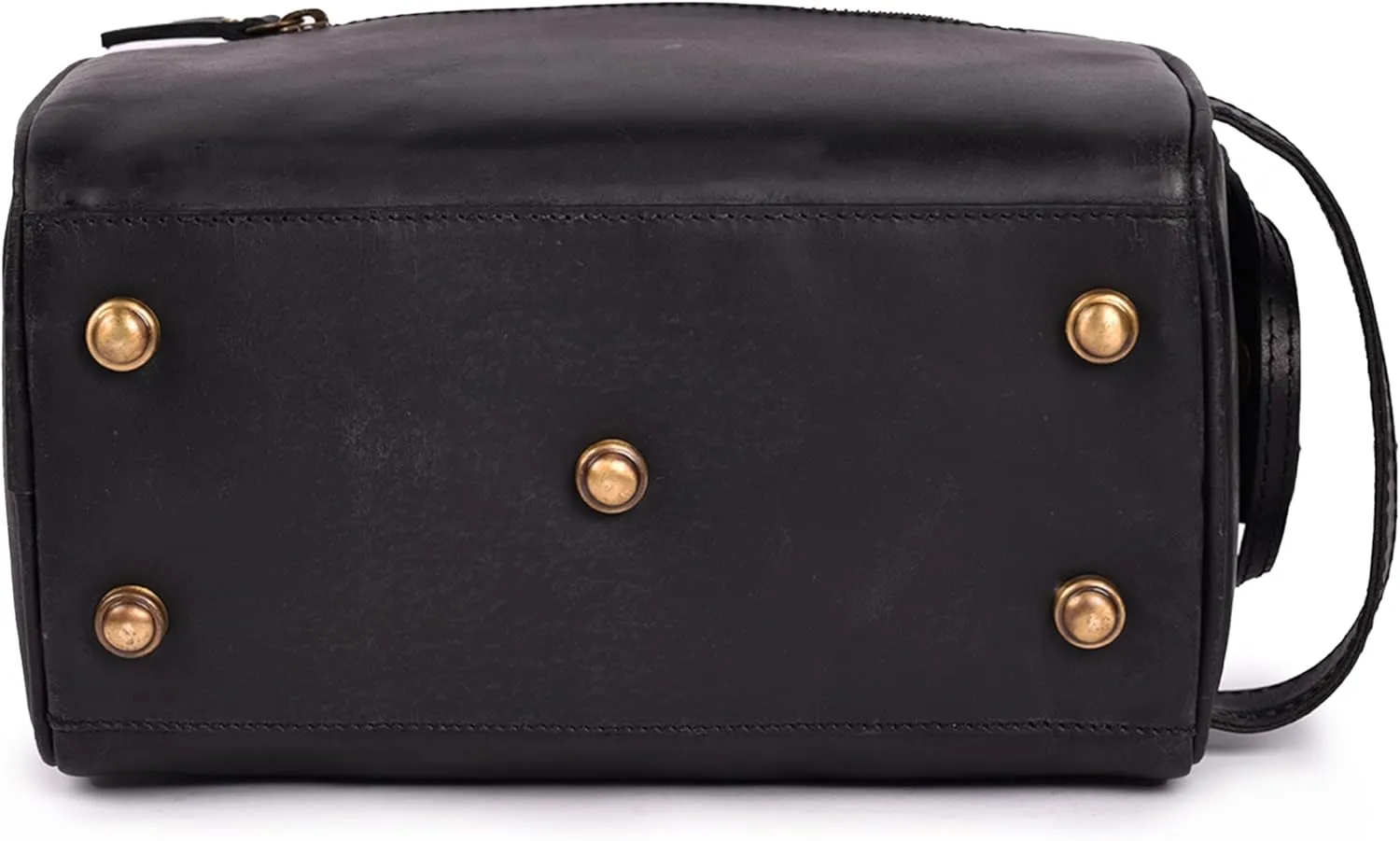 Premium Leather King Size Toiletry Travel Pouch  Handcrafted Dopp Kit Bag with Waterproof Lining, Spacious Design for Travel Essentials, Elegant Black Finish
