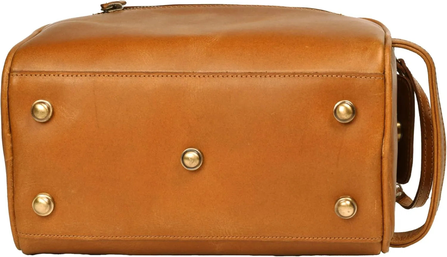 Premium Leather King Size Toiletry Travel Pouch  Handcrafted Dopp Kit Bag with Waterproof Lining, Spacious Design for Travel Essentials, Elegant Tan Finish