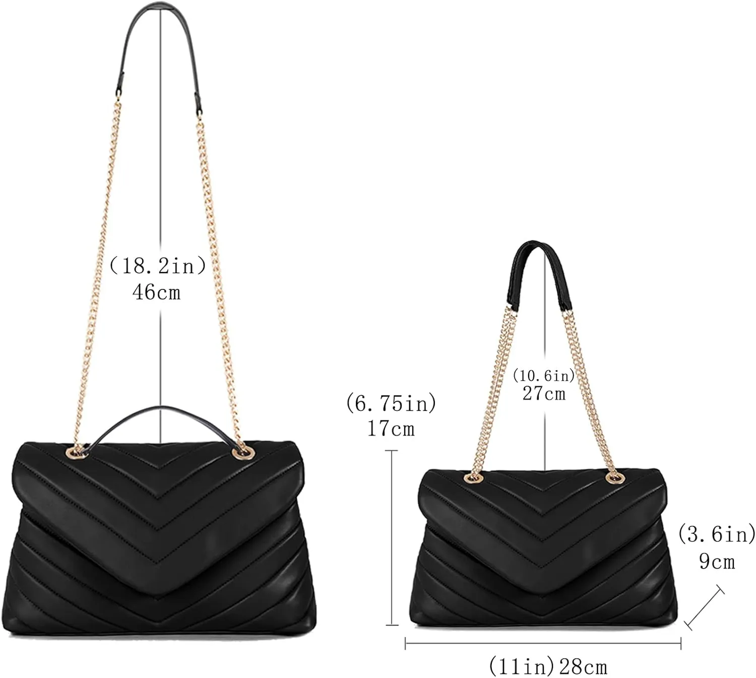 Quilted Crossbody Bag for Women, Soft Vegan Chevron Purses, Trendy Shoulder Handbags with Flap