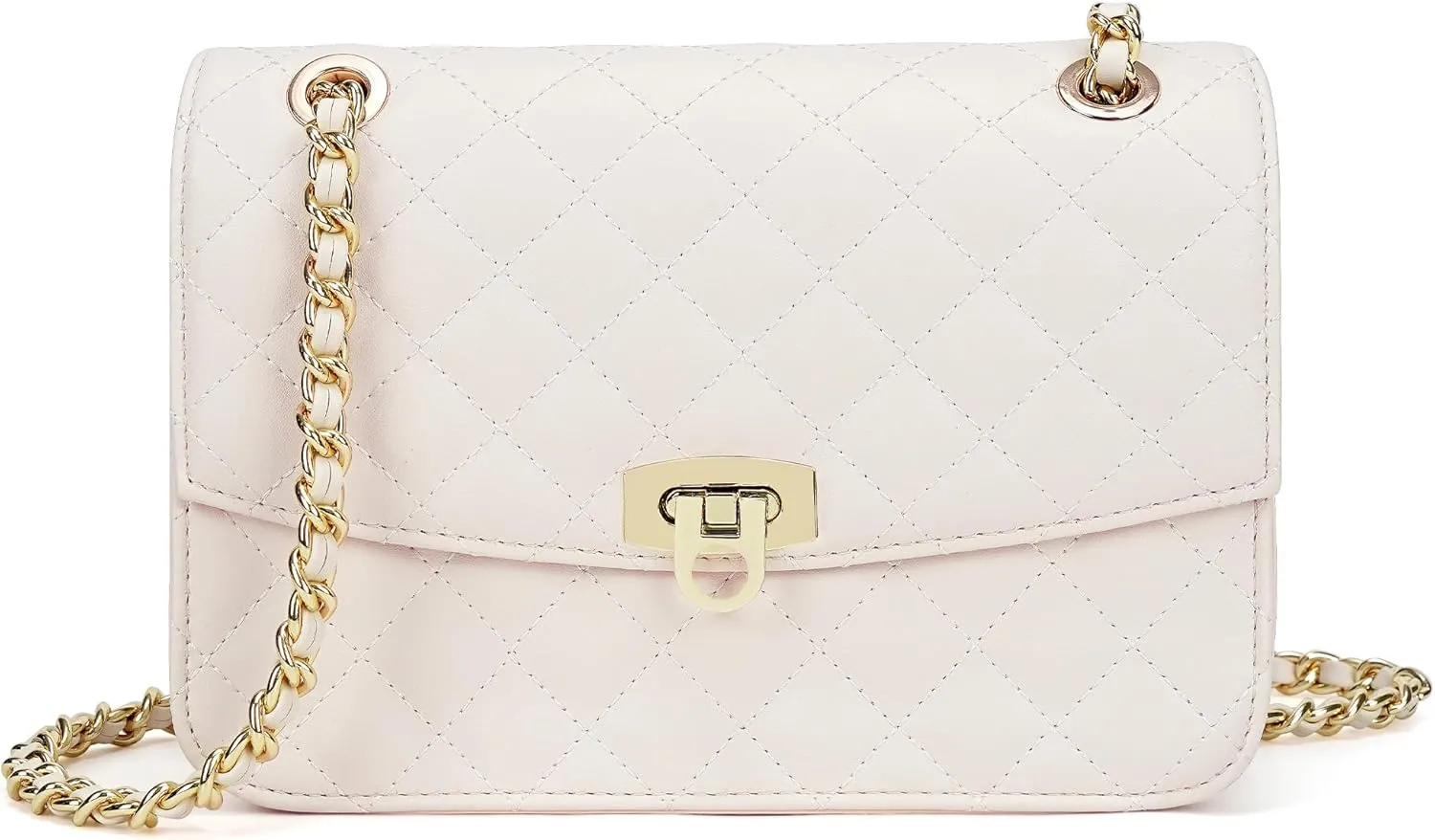 Quilted Crossbody Bags For Women, Shoulder Bag Leather Purses For Women With Chain Strap Trendy