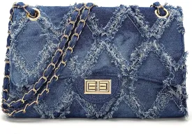 Quilted Leather Crossbody Bags for Women Trendy Ladies Shoulder Purse Satchel HandBag with Chain Strap