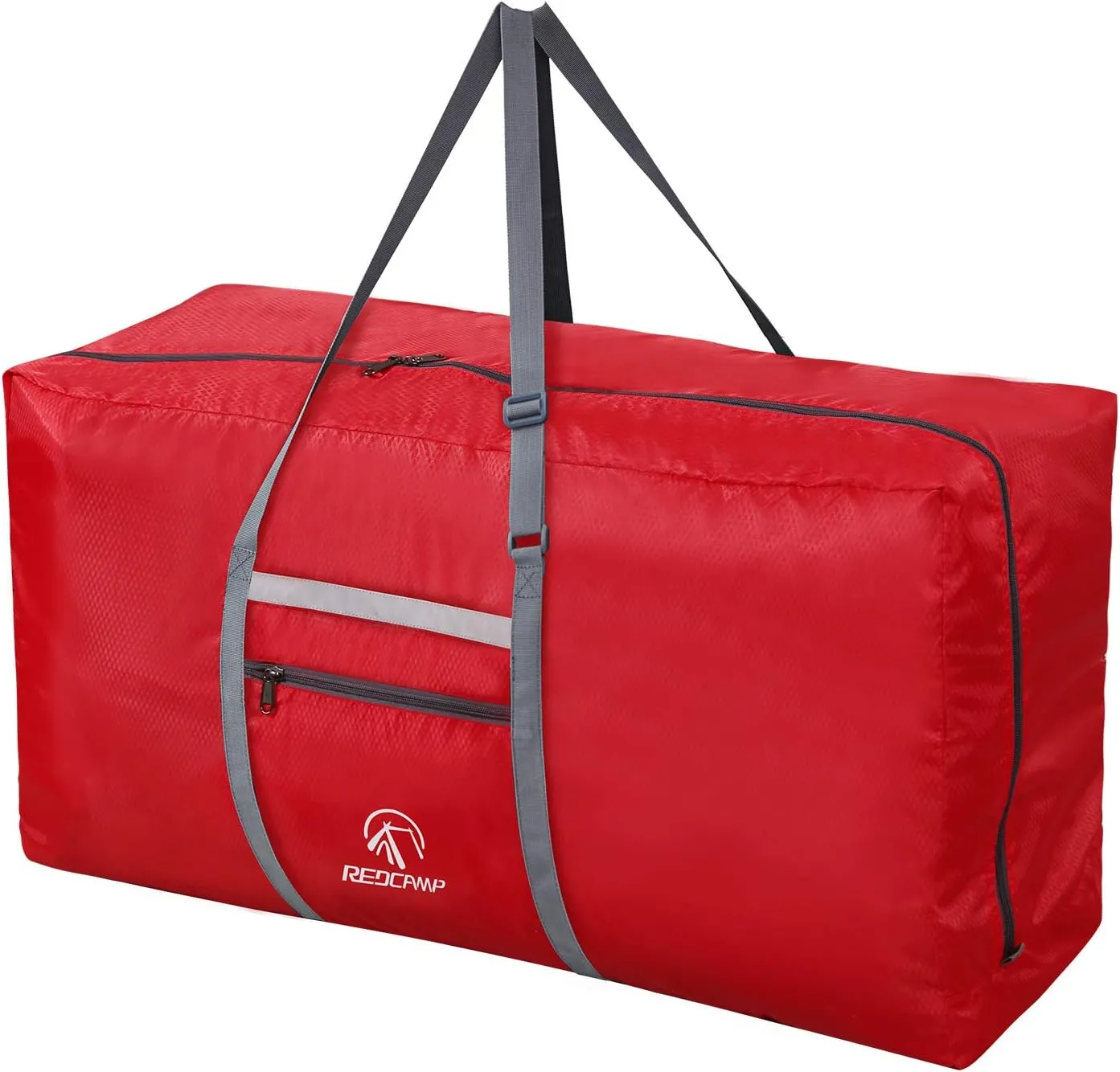 REDCAMP 100L Foldable Extra Large Duffle Bag 31 Inch, Lightweight Travel Duffel Bag with Adjustable Strap for Men Women, Black/Dark Blue/Red