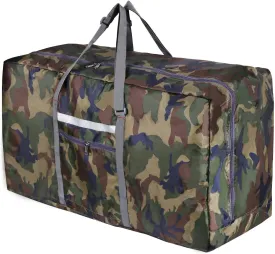 REDCAMP 100L Foldable Extra Large Duffle Bag 31 Inch, Lightweight Travel Duffel Bag with Adjustable Strap for Men Women, Black/Dark Blue/Red