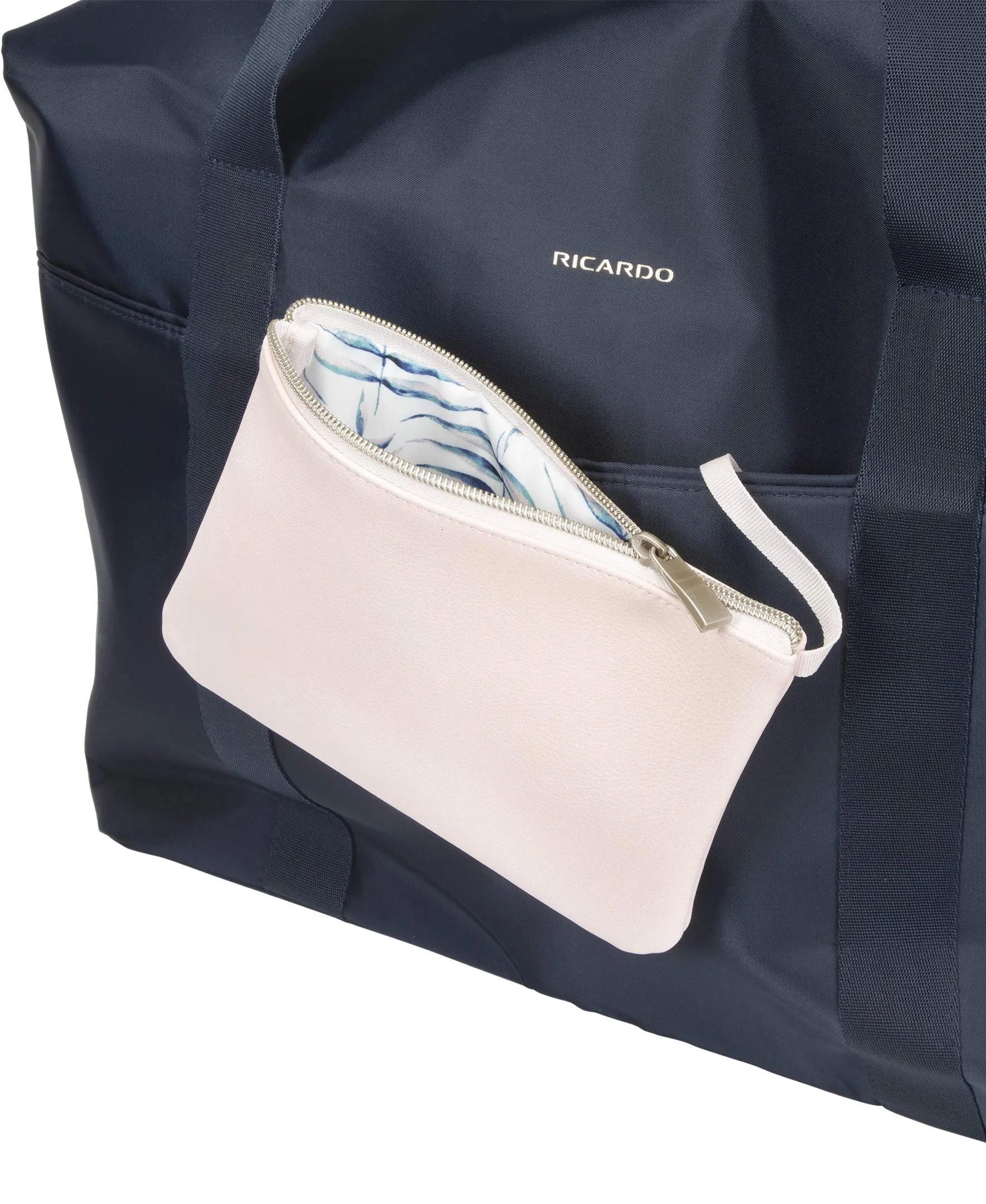 Ricardo Beverly Hills Indio Weekender Duffel Softside Lightweight Overnight Bag and Great for The Gym, Three Straps and A Trolly Sleeve, Navy Blue, Carry-On 13-Inch