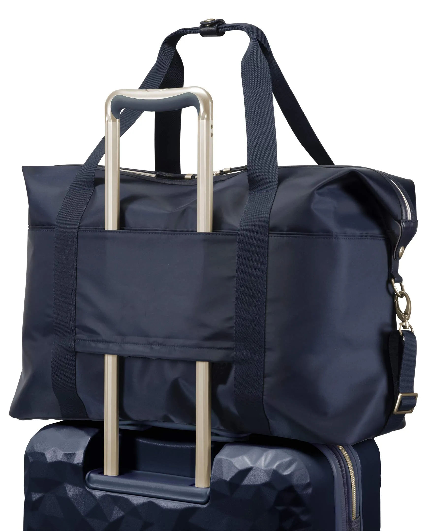 Ricardo Beverly Hills Indio Weekender Duffel Softside Lightweight Overnight Bag and Great for The Gym, Three Straps and A Trolly Sleeve, Navy Blue, Carry-On 13-Inch