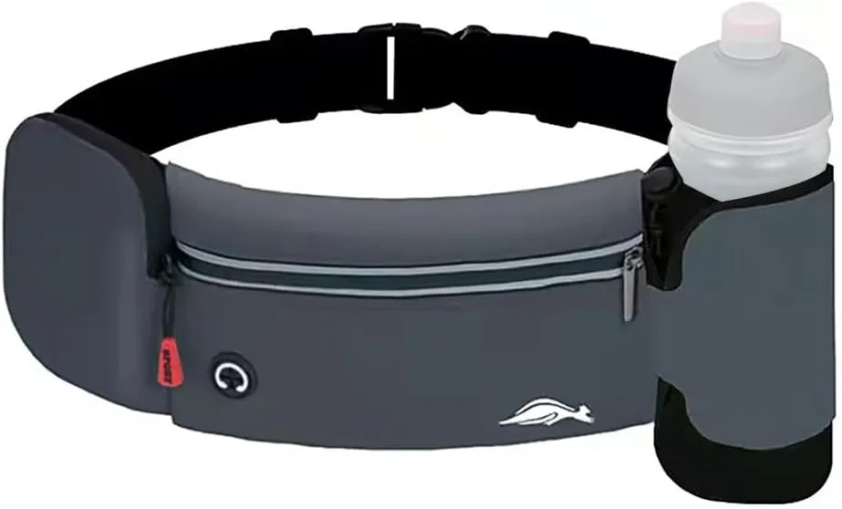 Running Waist Pack with Water Bottle Holder, Upgraded Waterproof Fanny Pack with Bottle Pocket, Hiking Belt Hydration for Men Women, Ideal for Storing Carry-ons, Suitable for All Phones Up to 7.2'