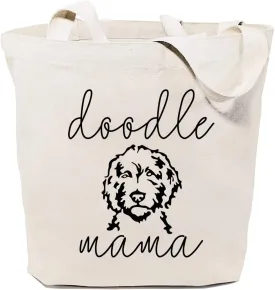 SAUIVD Doodle Mama Eco-Friendly Cute Tote Bags Cute Dog Lover Gifts Reusable Canvas Grocery Shopping Bag