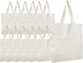 Simpli-Magic Canvas Tote Bags, 13"x15", Pack of 15, Natural