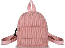 Small Backpack Purse, Corduroy Mini BackpackPurse for Women, Fashion Small Backpacks Women Backpack Purse (rose)