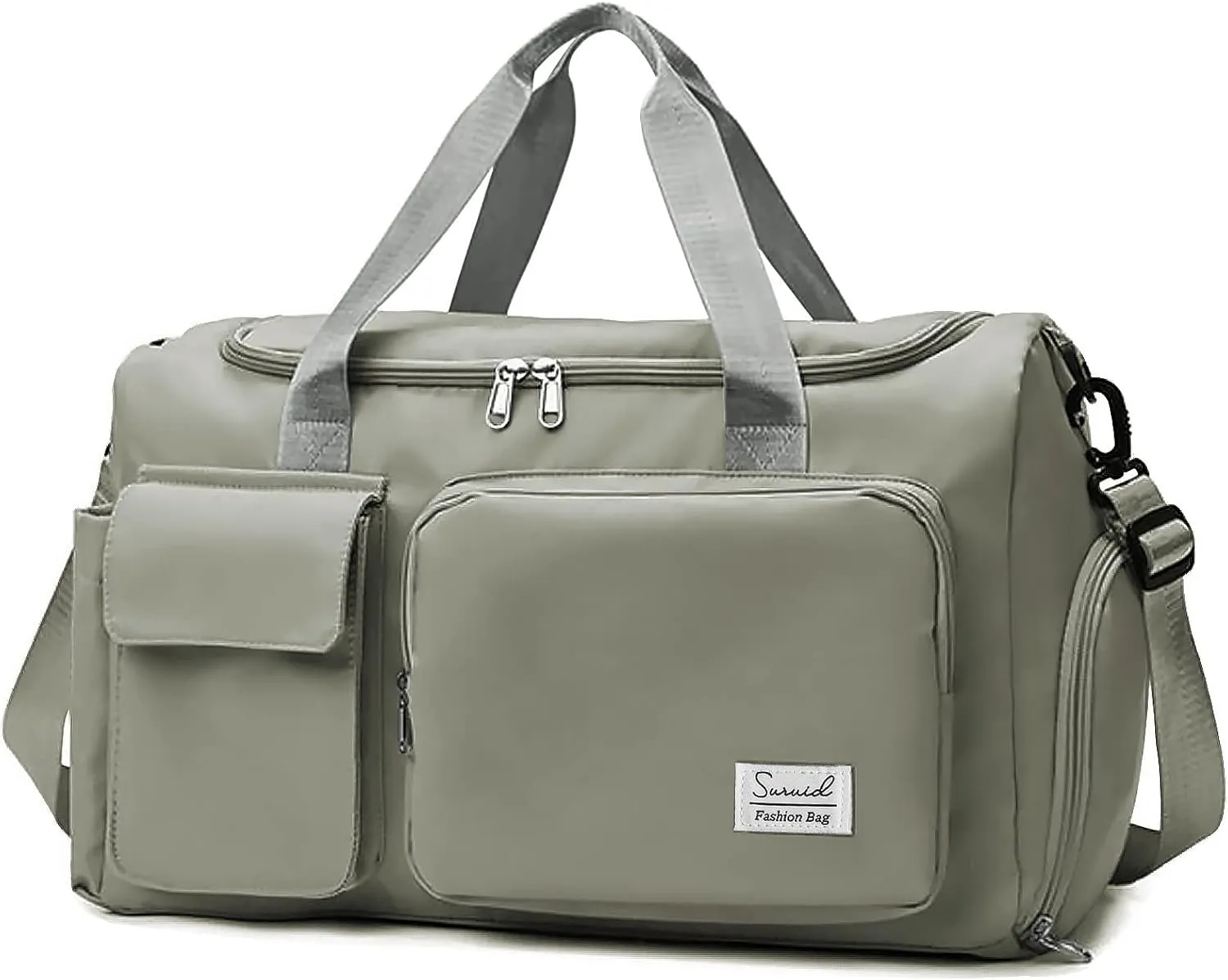 Sports Gym Duffel Bag with Shoes Compartment and Dry Wet Separated Pocket for Men and Women - Overnight Weekender Training Handbag Yoga Bag - Dark Gray