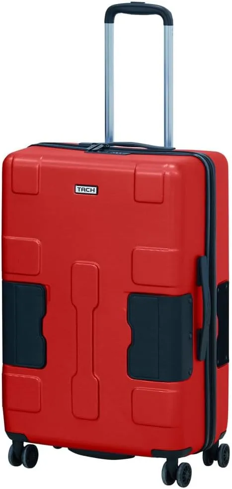 Tach V3.1 Hard Shell Carry On Luggage 20 inch | Carry on Luggage with Spinner Wheels & Patented Built-In Connecting System | One Piece Rolling Suitcase Links 9 Bags At Once (Red)