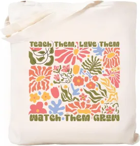 Teacher Appreciation Gifts School Canvas Tote Bags Aesthetic Travel Beach Bag Summer Reusable Grocery Shopping Bag