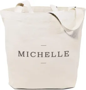 The Cotton & Canvas Co. Personalized Name Beach, Shopping and Travel Resusable Shoulder Tote and Handbag