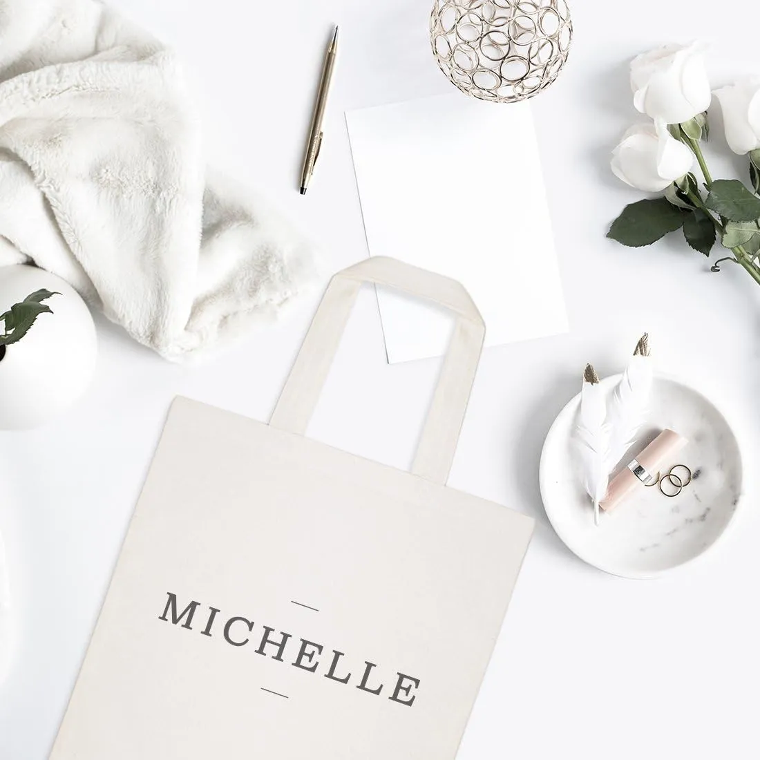The Cotton & Canvas Co. Personalized Name Beach, Shopping and Travel Resusable Shoulder Tote and Handbag
