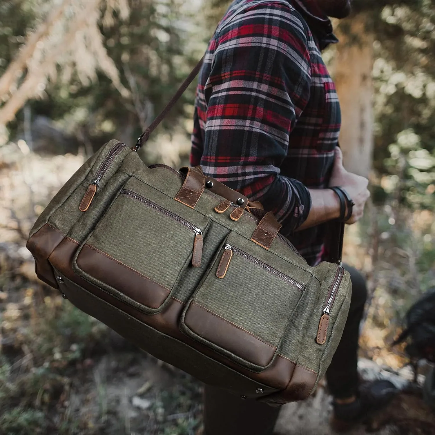 The Weekender - Waxed Canvas Leather Duffel
