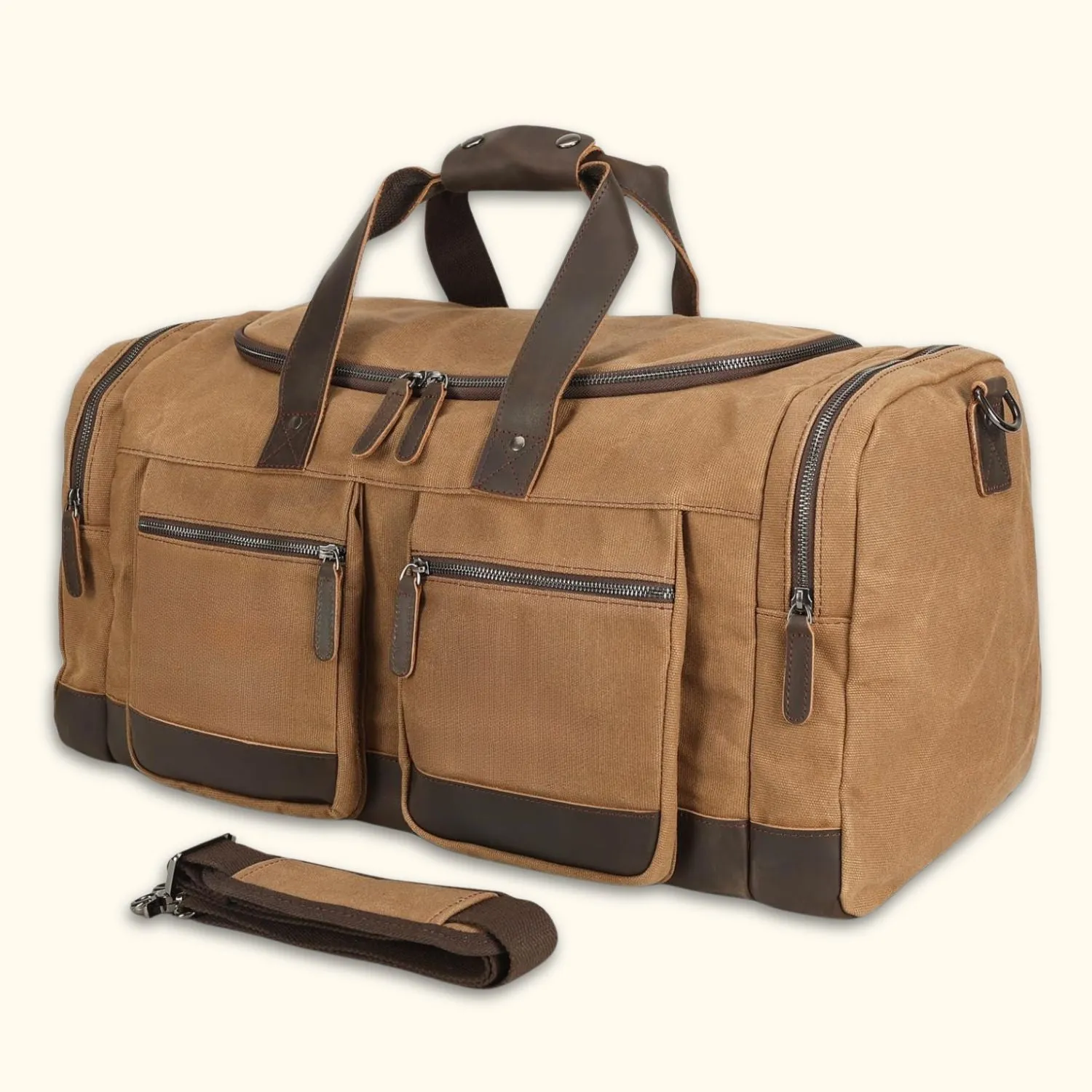 The Weekender - Waxed Canvas Leather Duffel
