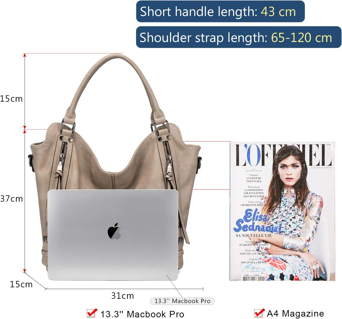 Tote Bag for Women PU Leather Shoulder Bags Fashion Hobo Bags Large Purse and Handbags with Adjustable Shoulder Strap
