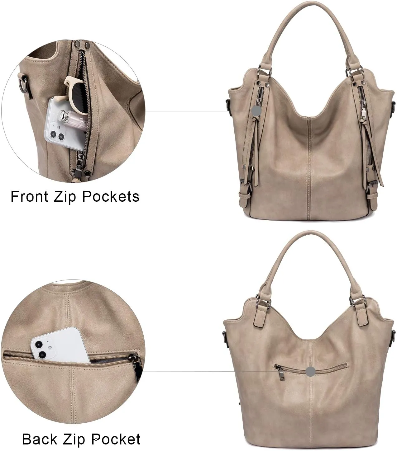 Tote Bag for Women PU Leather Shoulder Bags Fashion Hobo Bags Large Purse and Handbags with Adjustable Shoulder Strap