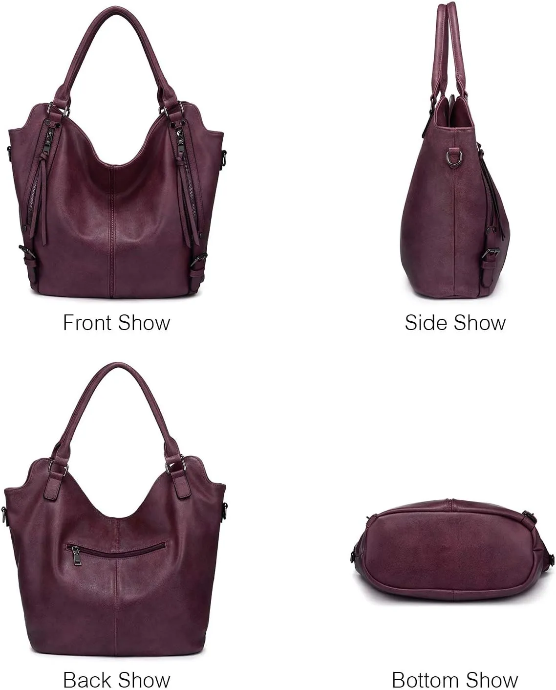 Tote Bag for Women PU Leather Shoulder Bags Fashion Hobo Bags Large Purse and Handbags with Adjustable Shoulder Strap