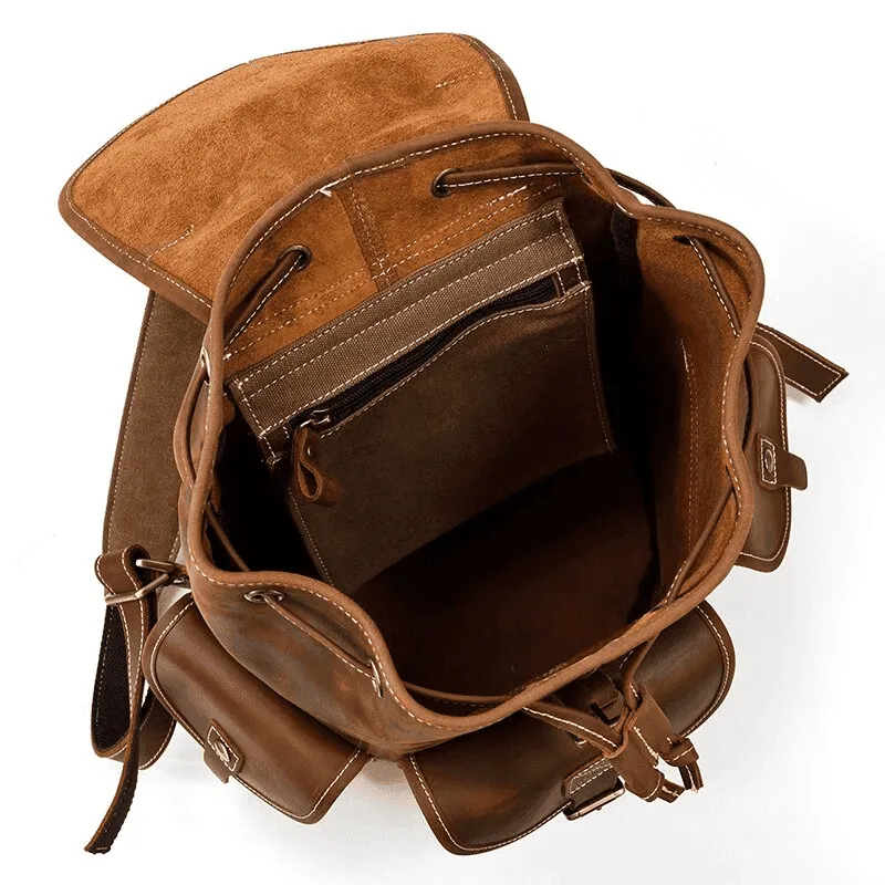 Travel Backpacks Leather Knapsack School Casual Daypack
