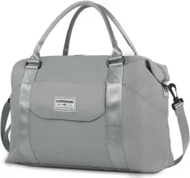 Travel Duffel Bag, Sports Tote Gym Bag, Carry on Bags for Airplanes, Shoulder Weekender with Wet Pocket, Nylon Overnight Crossbody Bag for Women, Yoga Travel must haves Large Bag Grey