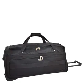 Travel Duffle Bag 28" Lightweight Wheeled Holdall Weekend Bag Marco Black