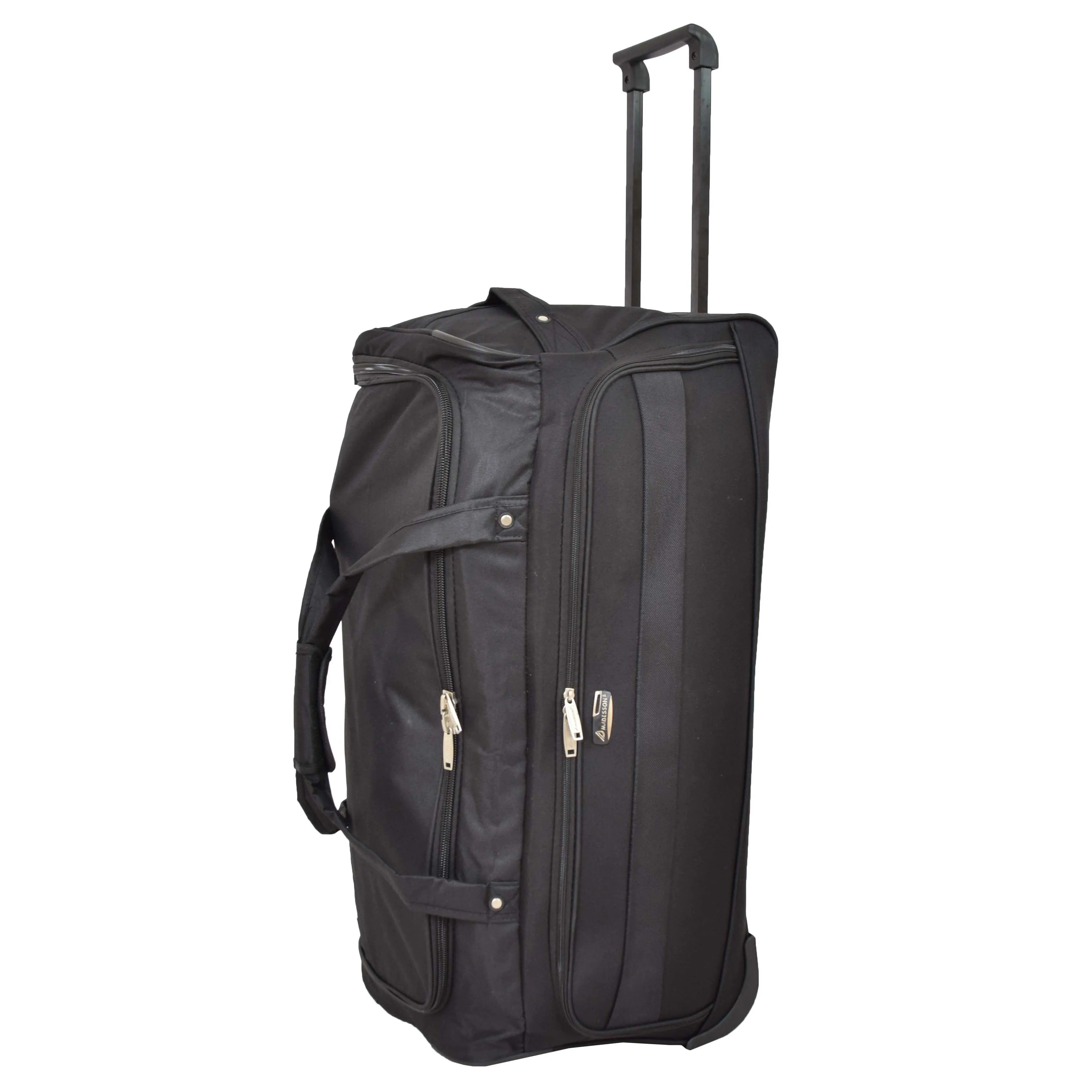 Travel Duffle Bag 28" Lightweight Wheeled Holdall Weekend Bag Marco Black