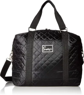 Travel Weekender Overnight Carry On Shoulder Duffel Tote Bag with Over Handle Trolley Sleeve (Large, 16 inches tall, Black)
